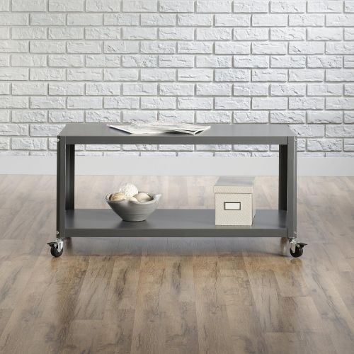  Sauder 417674 Square1 Multi-Cart, L: 35.98 x W: 17.99 x H: 17.99, Cinder Grey finish