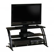 Sauder 408559 Deco Panel TV Stand, For TVs up to 42 , Black/black