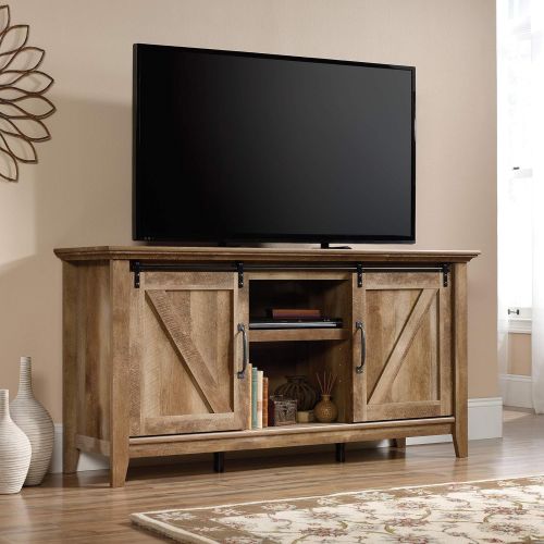  Sauder 420820 Dakota Pass Credenza, For TVs up to 70, Craftsman Oak finish