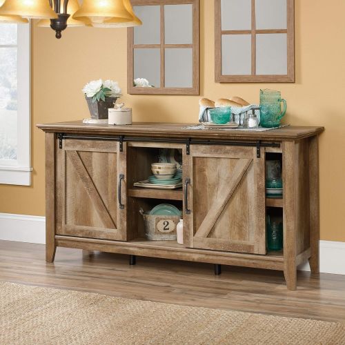  Sauder 420820 Dakota Pass Credenza, For TVs up to 70, Craftsman Oak finish