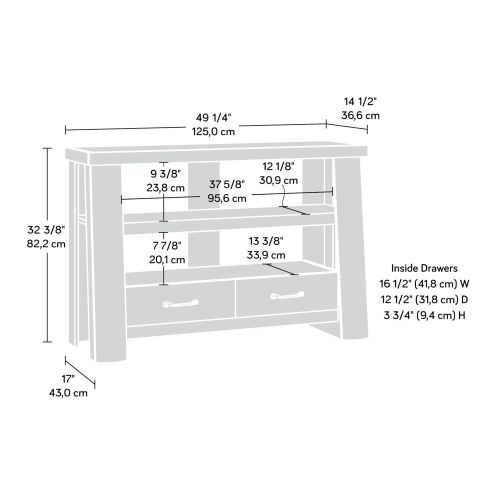  Sauder 416971 Boone Mountain Anywhere Console, For TVs up to 47, Craftsman Oak finish