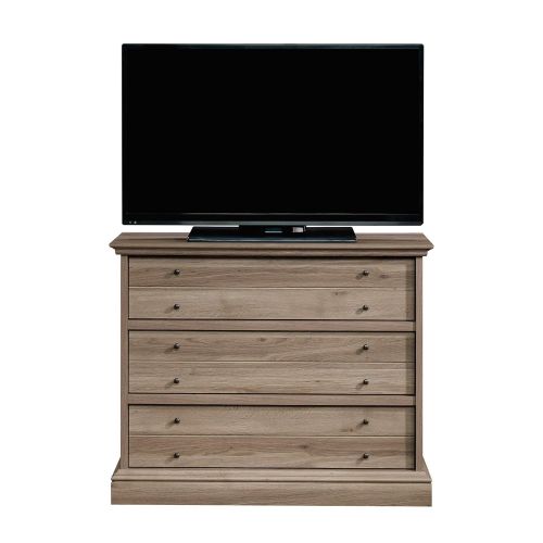  Sauder 418702 Barrister Lane 3-Drawer Chest, for TVs up to 40, Salt Oak finish