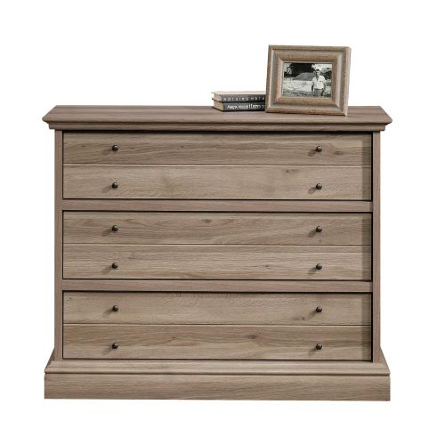  Sauder 418702 Barrister Lane 3-Drawer Chest, for TVs up to 40, Salt Oak finish