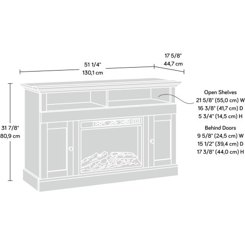  Sauder Cannery Bridge Media Fireplace, for TVs up to 60, Lintel Oak finish