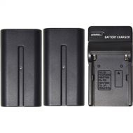Savage 2-Pack of NP-F750 Lithium-Ion Batteries with Charger for LED Lights