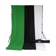 Savage Accent Muslin Background Kit 10x24 ft - WhiteBlackGreen 012046PAS-24