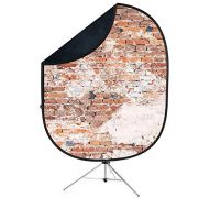 Savage Weathered BrickBlack Collapsible Backdrop, 5 W x 7 H w 8 Aluminum Stand