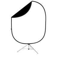 Savage BlackWhite Collapsible Backdrop, 5 W x 6 H w 8 Aluminum Stand