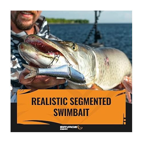  Savage Gear 3D Glide Swimmer Fishing Bait, 1 3/4 oz, Hitch, Realistic Contours, Colors & Movement, Durable Construction, Slow-Sinking, Premium Dual Treble Hooks and Rigging