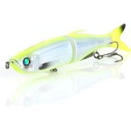 Savage Gear 3D Glide Swimmer Fishing Bait, 1 3/4 oz, Chartreuse Flash, Realistic Contours, Colors & Movement, Durable Construction, Slow-Sinking, Premium Dual Treble Hooks and Rigging