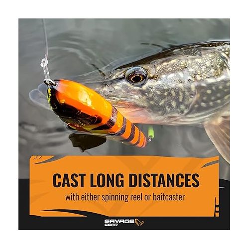  Savage Gear Savage Deviator Swim Freshwater Fishing Lure, Blue Silver, 5.5in, for Bass, Pike, Musky and Walleye