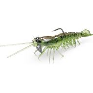 Savage Gear Manic Shrimp RTF V2 Soft Plastic Fishing Bait, 1/2oz, Avocado, Realistic Contours, Colors and Movement, Durable Construction, Weighted Ultra-Sharp Jig Hook