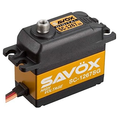  Savox SAVSC1267SG SC-1267SG High Voltage, Coreless Motor, High Torque, Steel Gear, Standard Size Digital Servo (0.09277.7), Orange (0.095277.7)