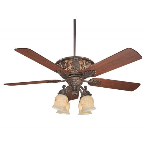  Savoy House 52-810-5WA-40 Monarch 52 Inch Ceiling Fan with Cream Carved Marble Glass, Walnut Patina