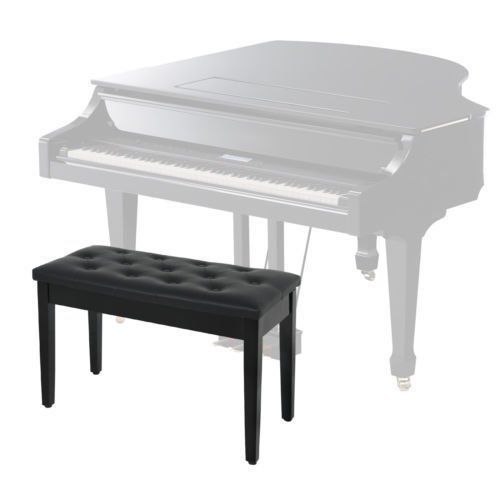  Sawan Shop NEW Storage Piano Bench Double Duet Ebony Wood Seat Leather Padded Keyboard Black