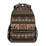 Sawhoon Vintage African Giraffe Backpack Bookbag for Boy Girl Large Travel Laptop Shoulder Bag for Women Men