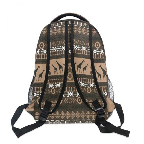  Sawhoon Vintage African Giraffe Backpack Bookbag for Boy Girl Large Travel Laptop Shoulder Bag for Women Men