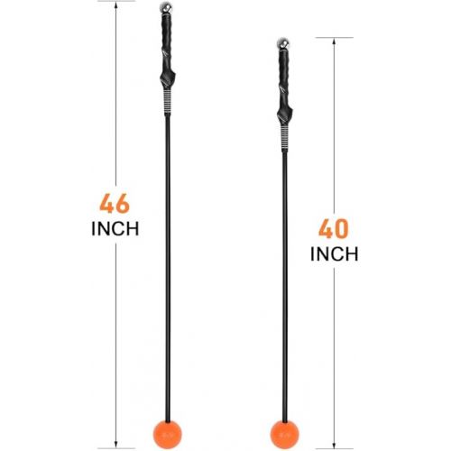  Golf Swing Trainer, 40 &46 Inches Full-Sized Swing Trainer Aid for Promote Proper Swing Tempo and Balance Golf Warm Up Stick