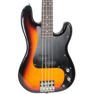 Sawtooth, 4-String Road Warrior Series Vintage Burst w Aluminum Pickguard Electric Bass Guitar w Gig Bag, Right (ST-EP-RW-VB)