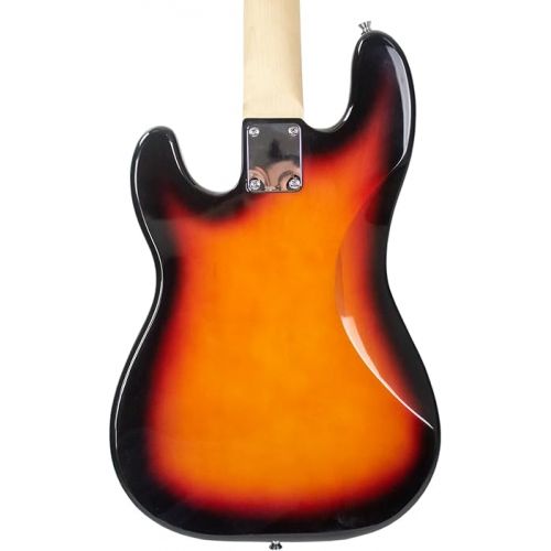  Sawtooth, 4-String Road Warrior Series Vintage Burst w Aluminum Pickguard Electric Bass Guitar w Gig Bag, Right (ST-EP-RW-VB)