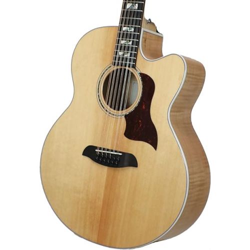  Sawtooth Solid Spruce Top Jumbo Cutaway 12 String Acoustic Electric Guitar with Flame Maple Back and Sides