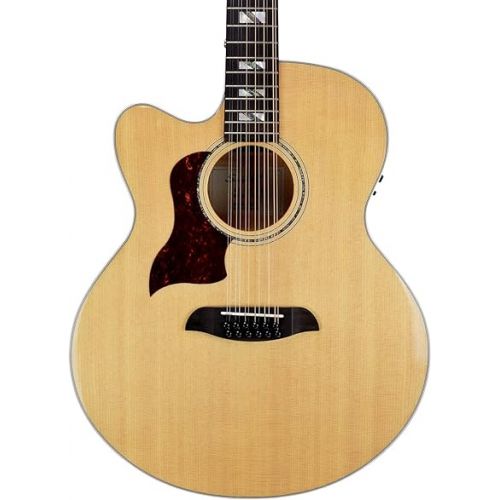  Sawtooth Maple Series Left-Handed 12-String Acoustic-Electric Cutaway Jumbo Guitar with Hard Case & Pick Sampler