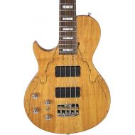Sawtooth, 4-String Americana Heritage Series Natural 24 Fret Electric Bass Guitar w Fishman Fluence Pickups and Padded Gig Bag, Spalted Maple (Left Handed), (ST-LH-HBS-NSM)