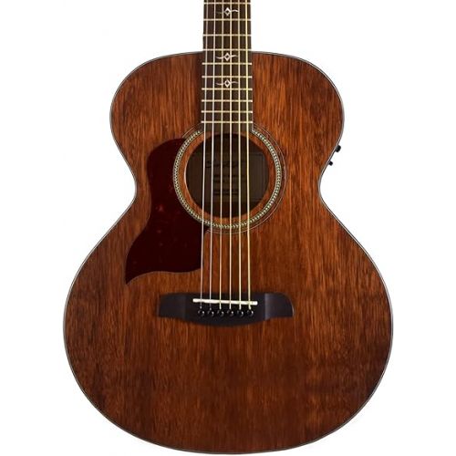  Sawtooth Mahogany Series Left-Handed Solid Mahogany Top Acoustic-Electric Mini Jumbo Guitar with Hard Case and Pick Sampler