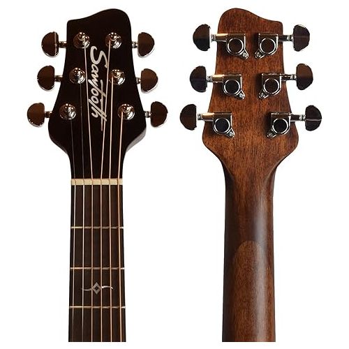  Sawtooth Mahogany Series Left-Handed Solid Mahogany Top Acoustic-Electric Mini Jumbo Guitar with Hard Case and Pick Sampler