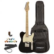 Sawtooth ST-ET-BKW-KIT-2 Electric Guitar, Black with Aged White Pickguard