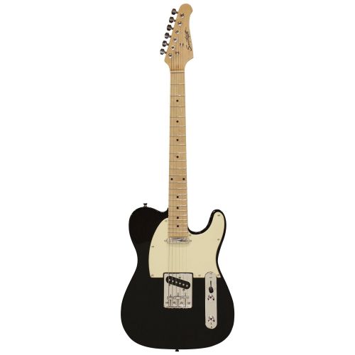  Sawtooth ST-ET-BKW-KIT-2 Electric Guitar, Black with Aged White Pickguard