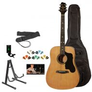 Sawtooth 6 String Acoustic Guitar Pack, Right Handed, Natural, Gig Bag and Accessories (ST-ADN-KIT-3)
