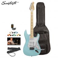 Sawtooth ST-ES-DBLP-KIT-2 Daphne Blue Electric Guitar with Pearl White Pickguard - Includes Accessories, Gig Bag and Online Lesson