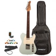 Sawtooth ST-ET-SGRW-KIT-2 Electric Guitar, Surf Green with Aged White Pickguard