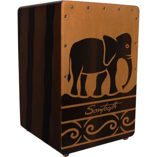  Sawtooth Harmony Series Hand Stained Elephant Design Compact Cajon