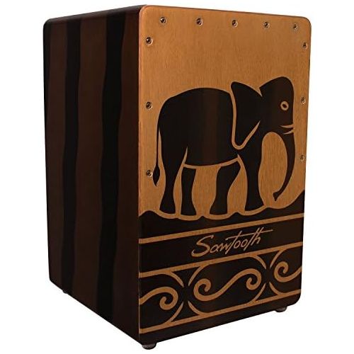  Sawtooth Harmony Series Hand Stained Elephant Design Compact Cajon