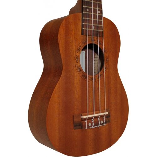  Sawtooth ST-UKE-MS-KIT-1 Mahogany Soprano Ukulele with Quick Start Guide