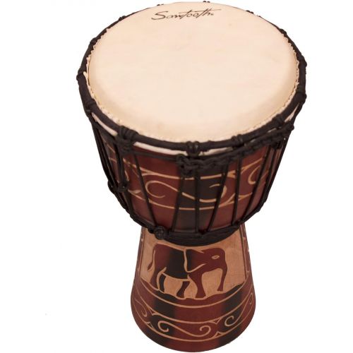  [아마존베스트]Sawtooth Harmony Series 8 Hand Carved Elephant Design Rope Djembe