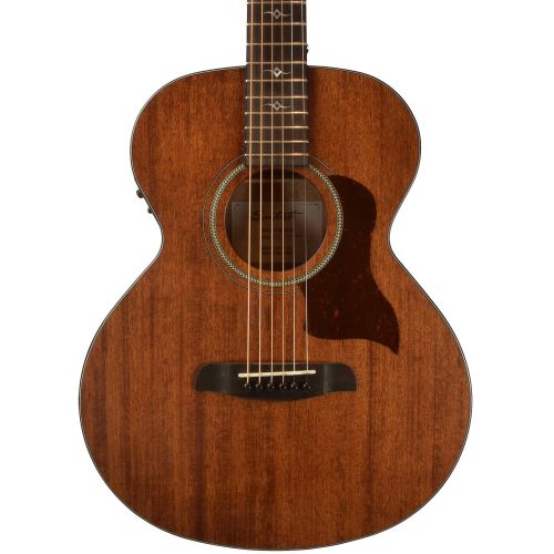  Sawtooth Mahogany Series Solid Mahogany Top Acoustic-Electric Mini Jumbo Guitar with Hard Case and Pick Sampler