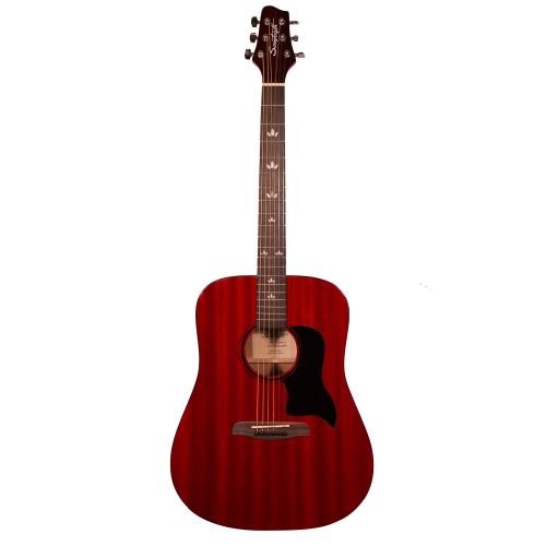  Sawtooth Modern Vintage Dreadnought Acoustic Guitar, Trans Cherry Red