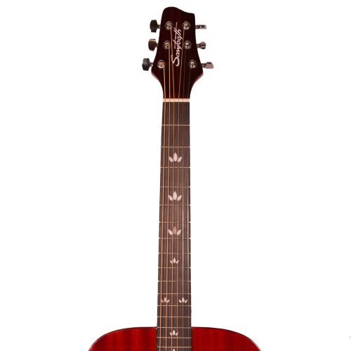  Sawtooth Modern Vintage Dreadnought Acoustic Guitar, Trans Cherry Red