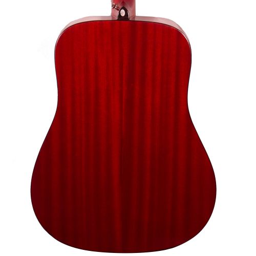  Sawtooth Modern Vintage Dreadnought Acoustic Guitar, Trans Cherry Red