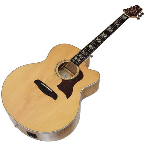  Sawtooth Maple Series Left-Handed Acoustic-Electric Cutaway Jumbo Guitar