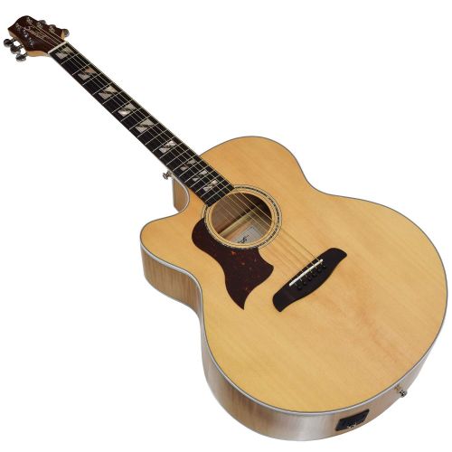  Sawtooth Maple Series Left-Handed Acoustic-Electric Cutaway Jumbo Guitar