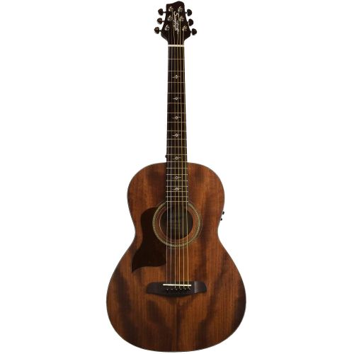  Sawtooth Mahogany Series Left-Handed Solid Mahogany Top Acoustic-Electric Parlor Guitar with Hard Case and Pick Sampler