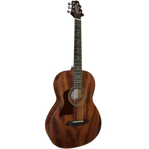  Sawtooth Mahogany Series Left-Handed Solid Mahogany Top Acoustic-Electric Parlor Guitar with Hard Case and Pick Sampler