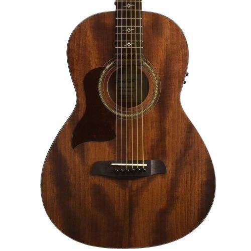  Sawtooth Mahogany Series Left-Handed Solid Mahogany Top Acoustic-Electric Parlor Guitar with Hard Case and Pick Sampler