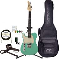 Sawtooth Classic ET 60 Ash Body Electric Guitars (Guitar with Gig Bag & Accessories, Left-Handed Surf Green)