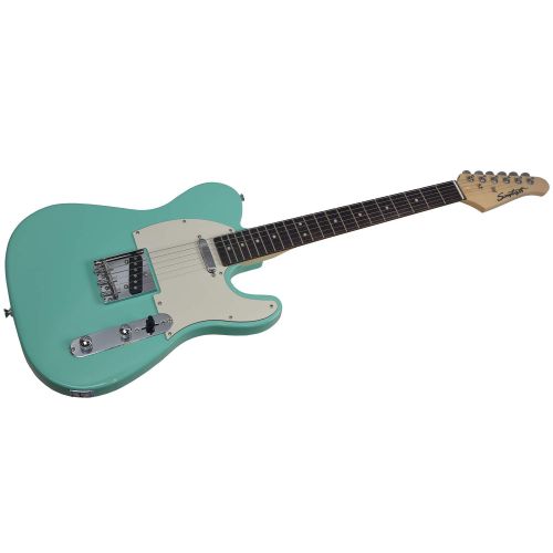  Sawtooth Classic ET 60 Ash Body Electric Guitars (Guitar with Gig Bag & Accessories, Left-Handed Surf Green)