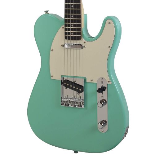  Sawtooth Classic ET 60 Ash Body Electric Guitars (Guitar with Gig Bag & Accessories, Left-Handed Surf Green)